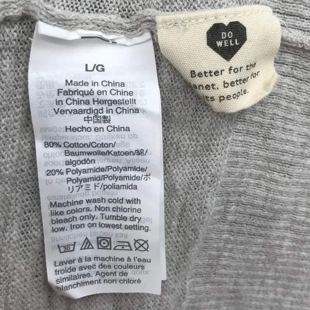 Madewell Light Ice Gray Open Front Cardigan Sweater